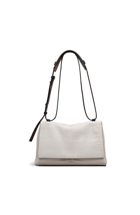 Mercer Street - Faux Croc Medium Flapover Shoulder Bag
