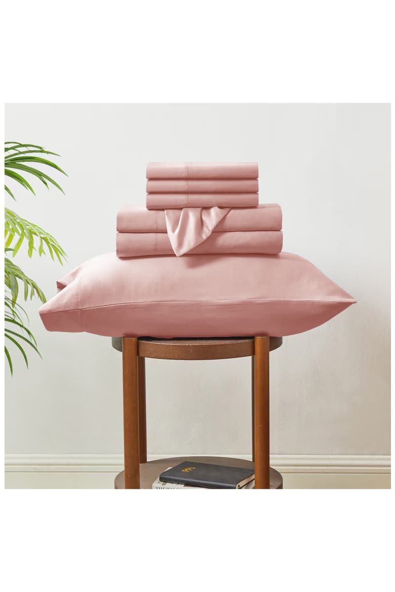 Solid Satin Deep Pocket 6-Piece Sheet Set, Alternate, color, DUSTY MAUVE