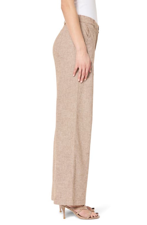 Nic + Zoe Nic+zoe Eliot Cotton & Linen Wide Leg Pants In Brown Mix