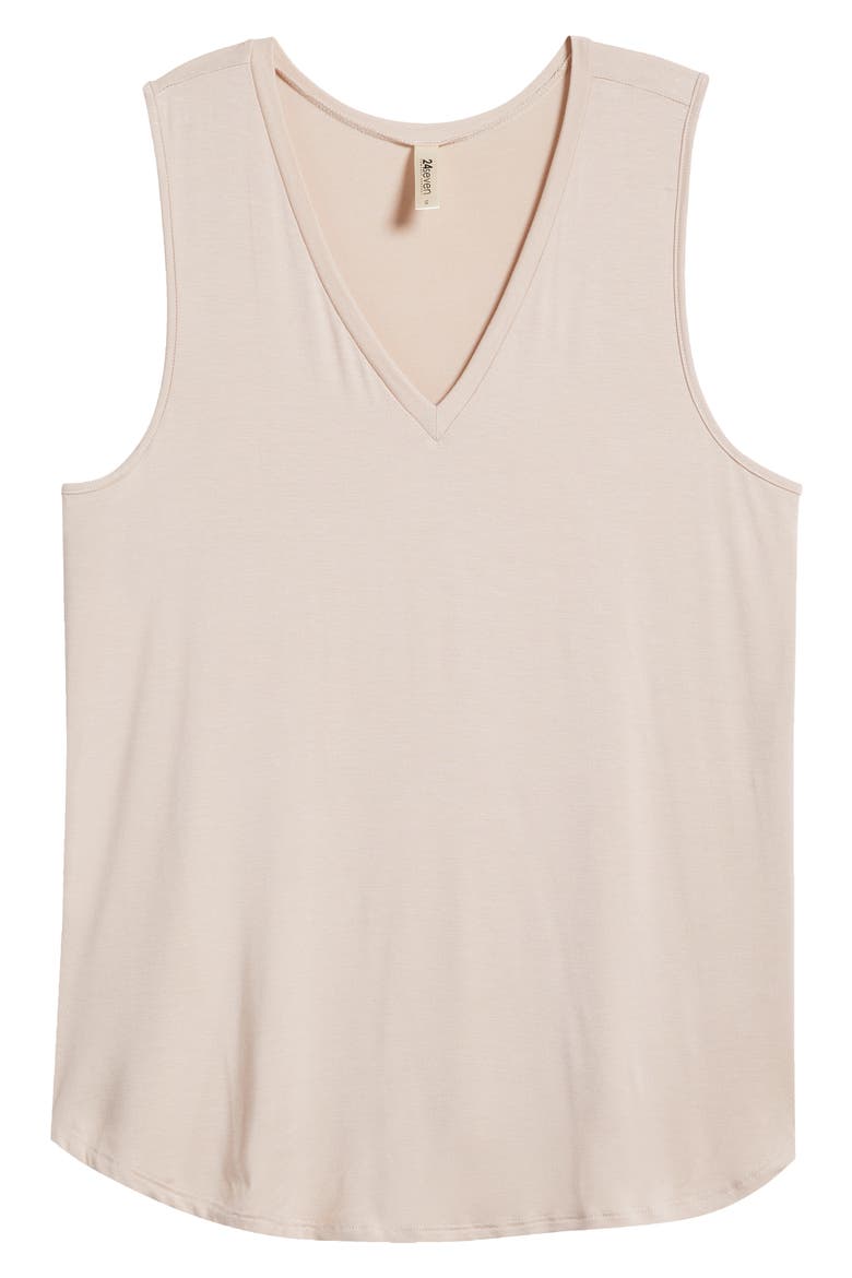 V-Neck Jersey Tank, Alternate, color, BEIGE