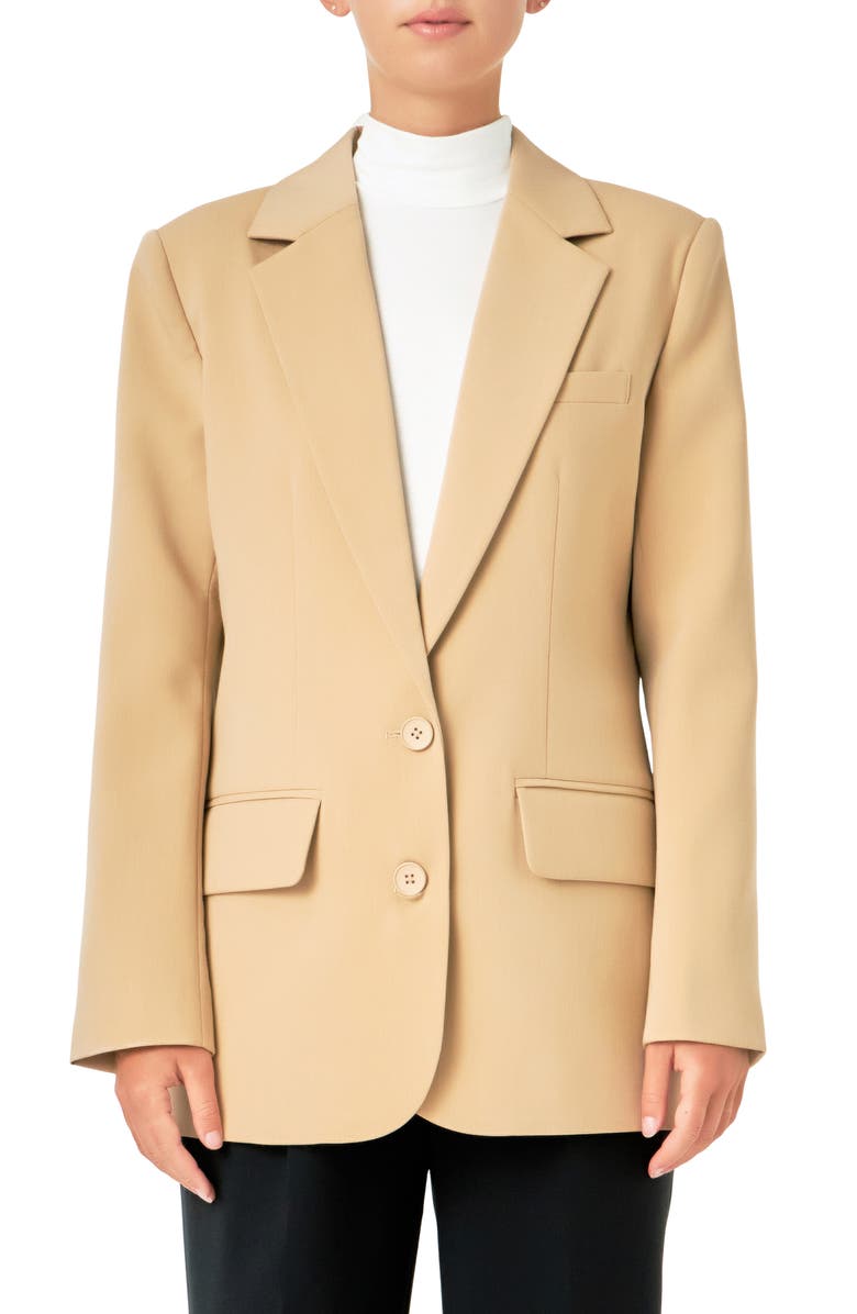 Endless Rose Two-Button Blazer, Main, color, Camel