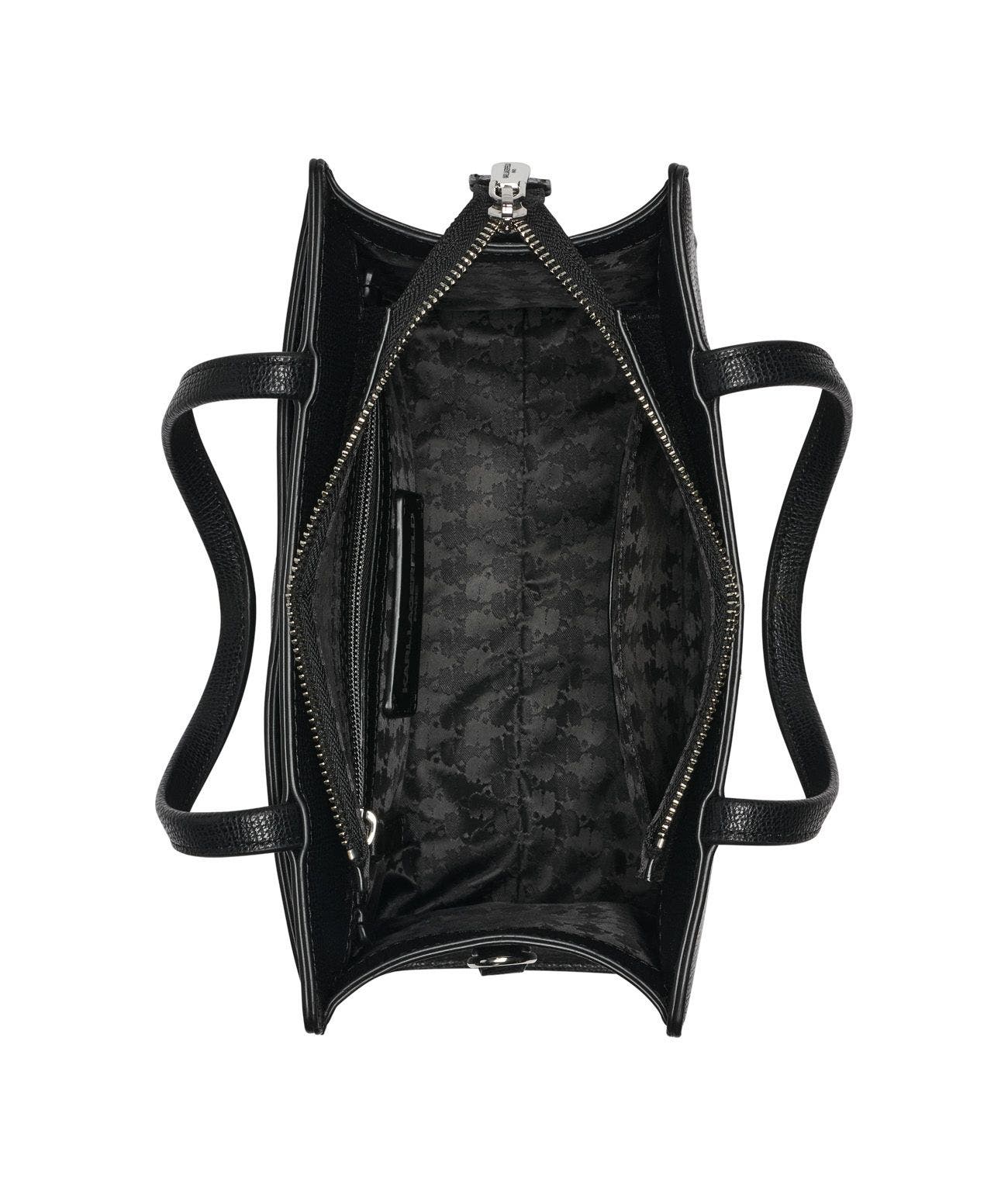 KARL LAGERFELD PARIS Maybelle Satchel, Alternate, color, Black/Silver