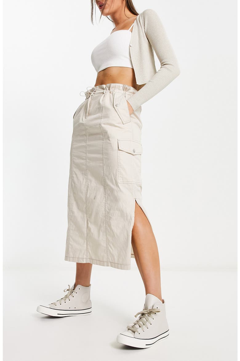 Toggle Waist Cargo Skirt, Main, color, STONE