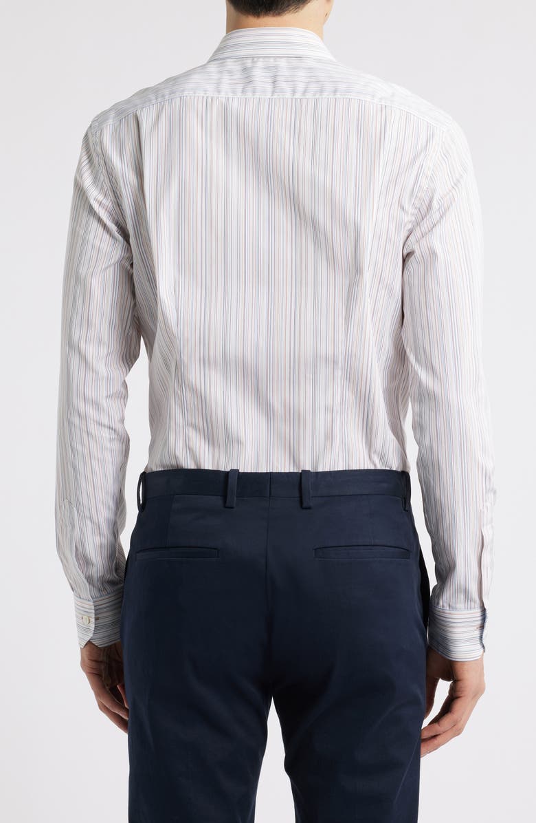Paul Smith London Tailored Fit Stripe Cotton Dress Shirt, Alternate, color, White Multi
