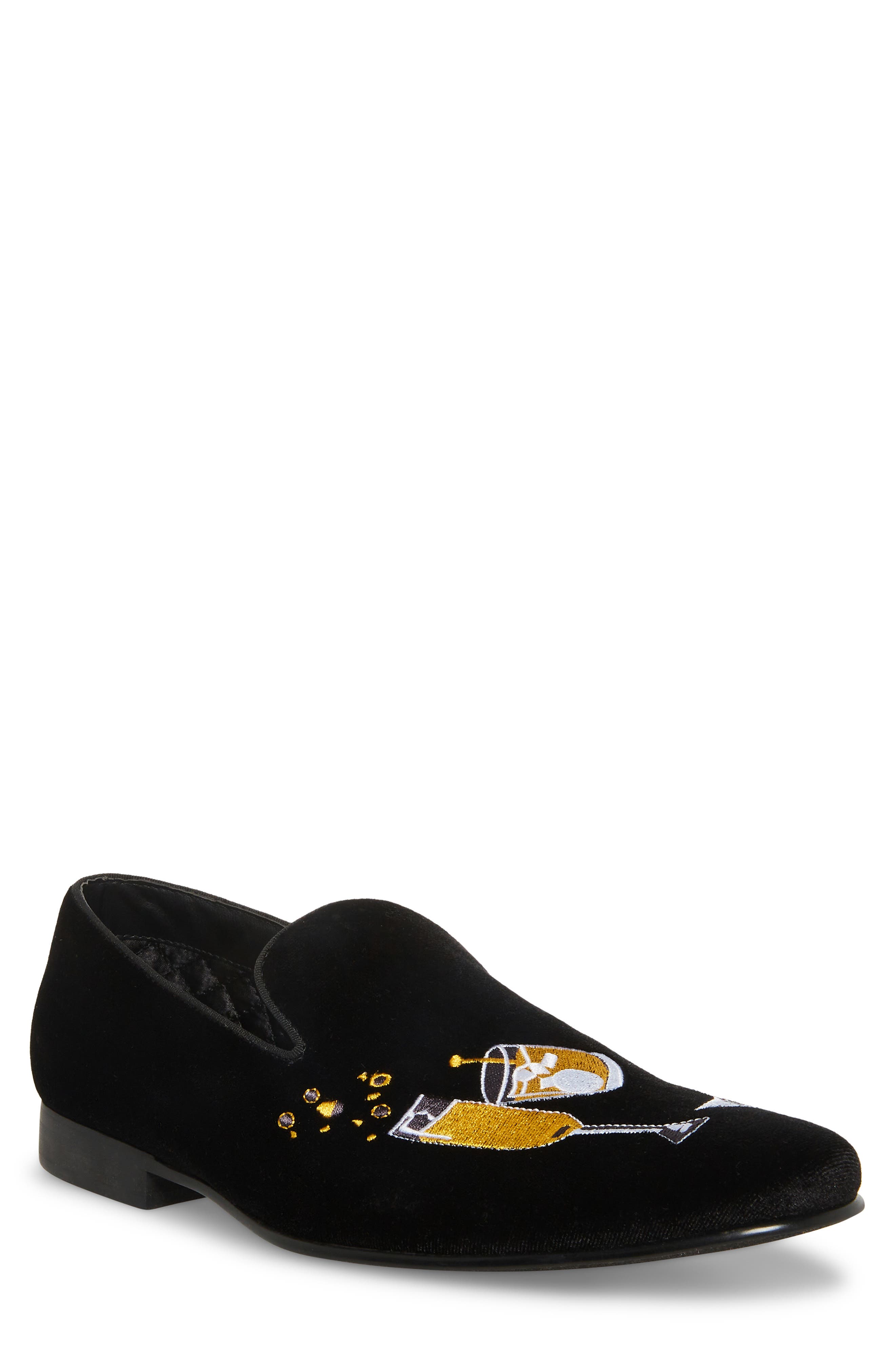 Steve Madden Lyndin Embroidered Smoking Slipper, Main, color, 
