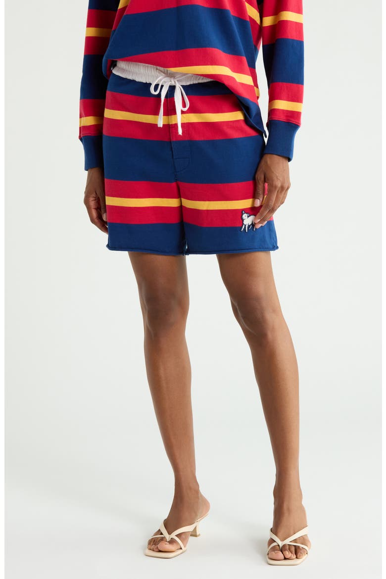 The Breather Striped Knit Shorts, Main, color, ESTATE BLUE TANGO RED N BEESWA