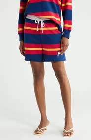 MOTHER The Breather Striped Knit Shorts