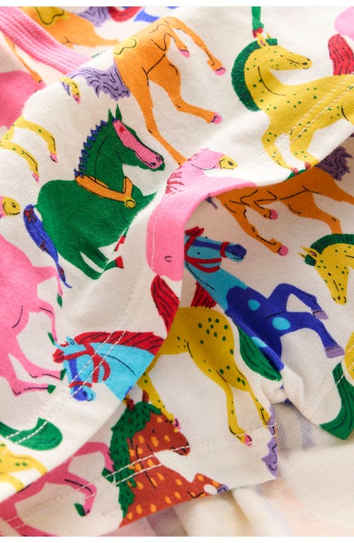 Mini Boden Kids' Floral Cotton Jersey Skort In Multi Rainbow Horse