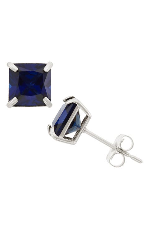 Princess Cut Stud Earrings