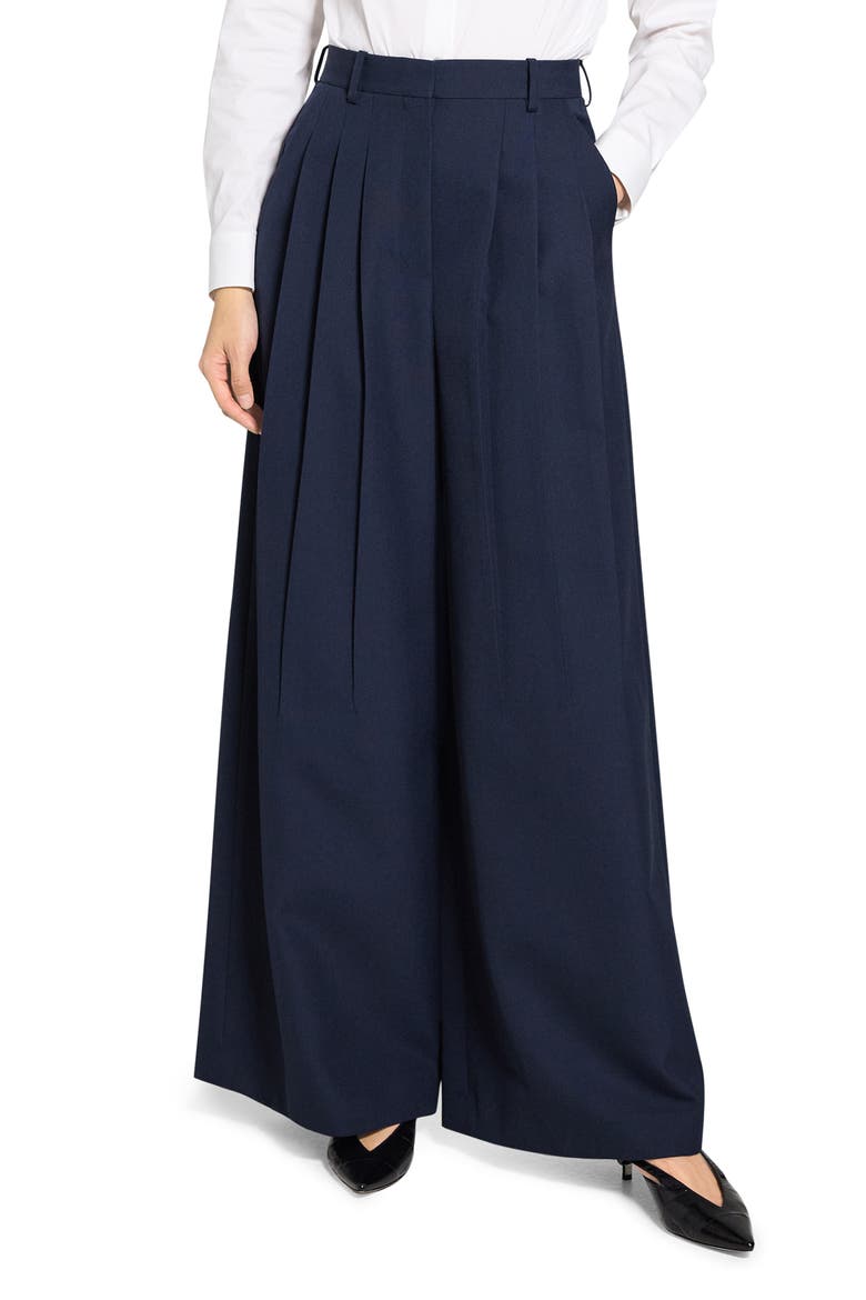 Wool Blend Wide Leg Pants, Main, color, NOCTURNE NAVY