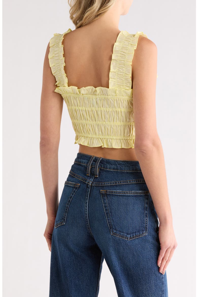 Lunnala Smocked Crop Top, Alternate, color, JAUNE