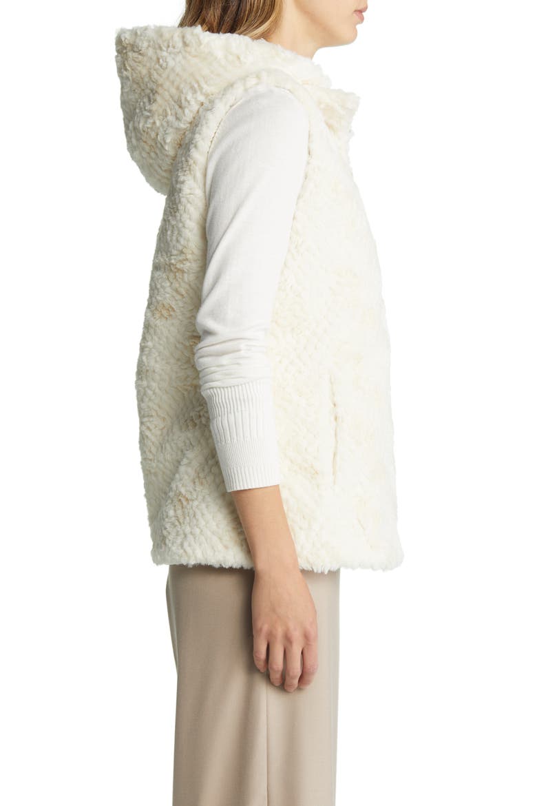 Reversible Water Resistant Vest with Removable Hood, Alternate, color, CREAM