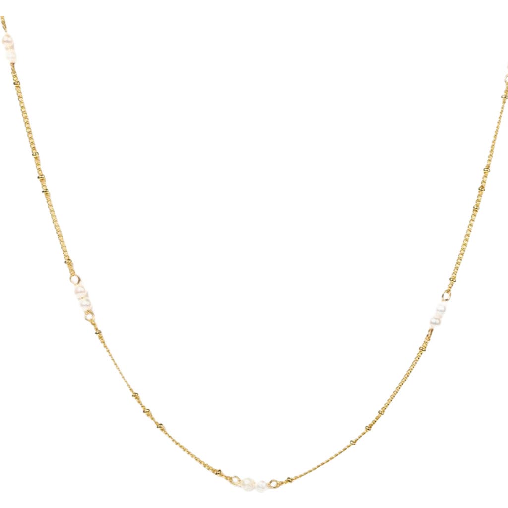 Little Sky Stone Vivienne Pearl Necklace In Gold