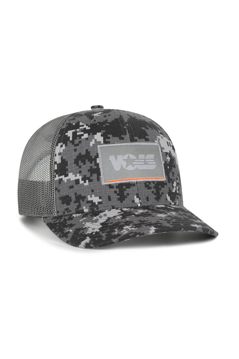 Men's '47 Camo Tennessee Volunteers Smokey Grey Square Script Trucker Adjustable Hat, Alternate, color, Camo
