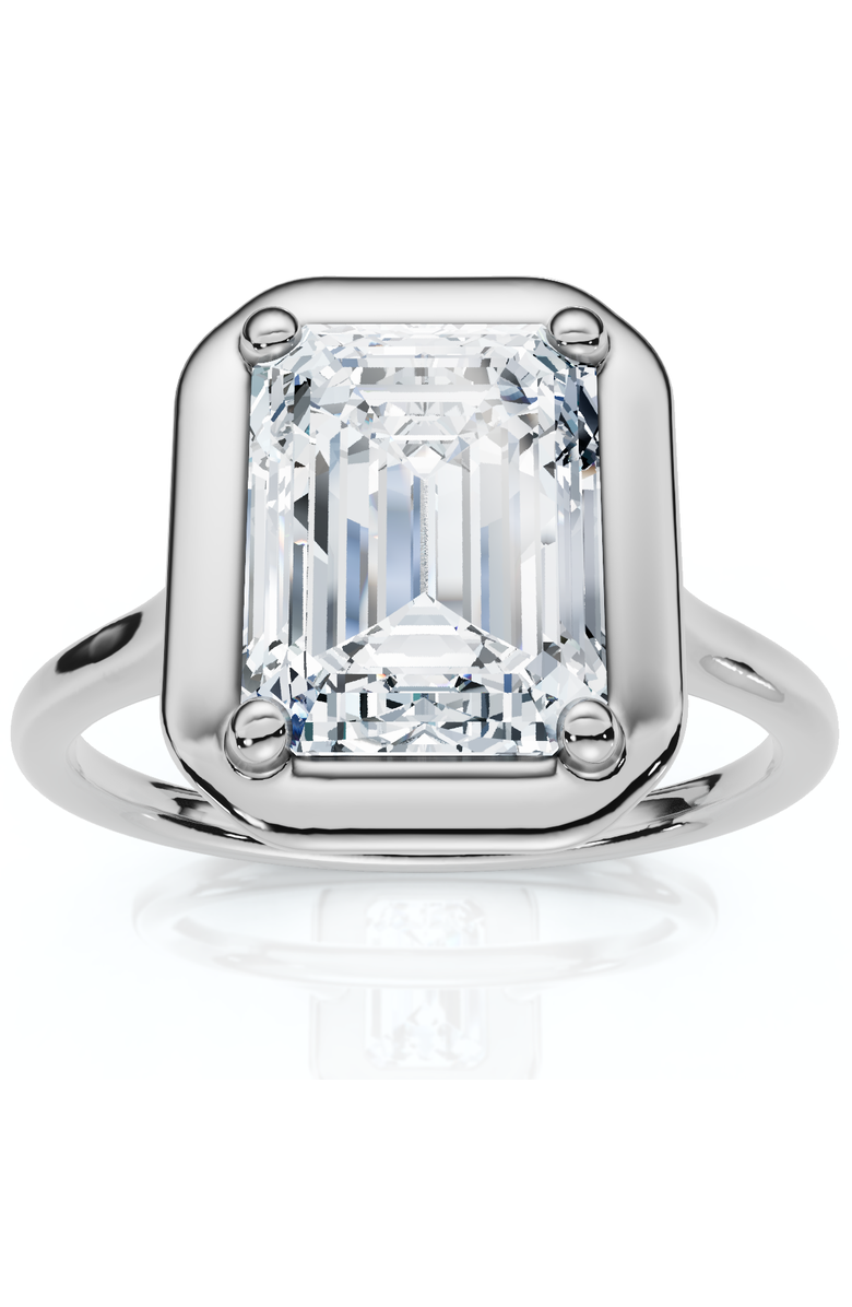 Bliss Diamond Certified 2Ct Emerald Cut Adriana Diamond Engagement Ring 14k Gold Lab Grown, Main, color, 14K White Gold