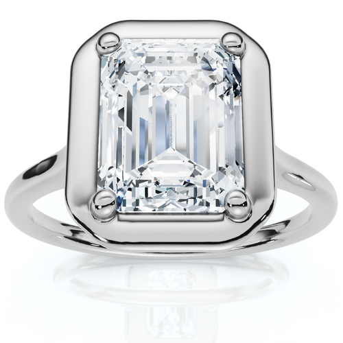 Bliss Diamond Certified 2ct Emerald Cut Adriana Diamond Engagement Ring 14k Gold Lab Grown In White