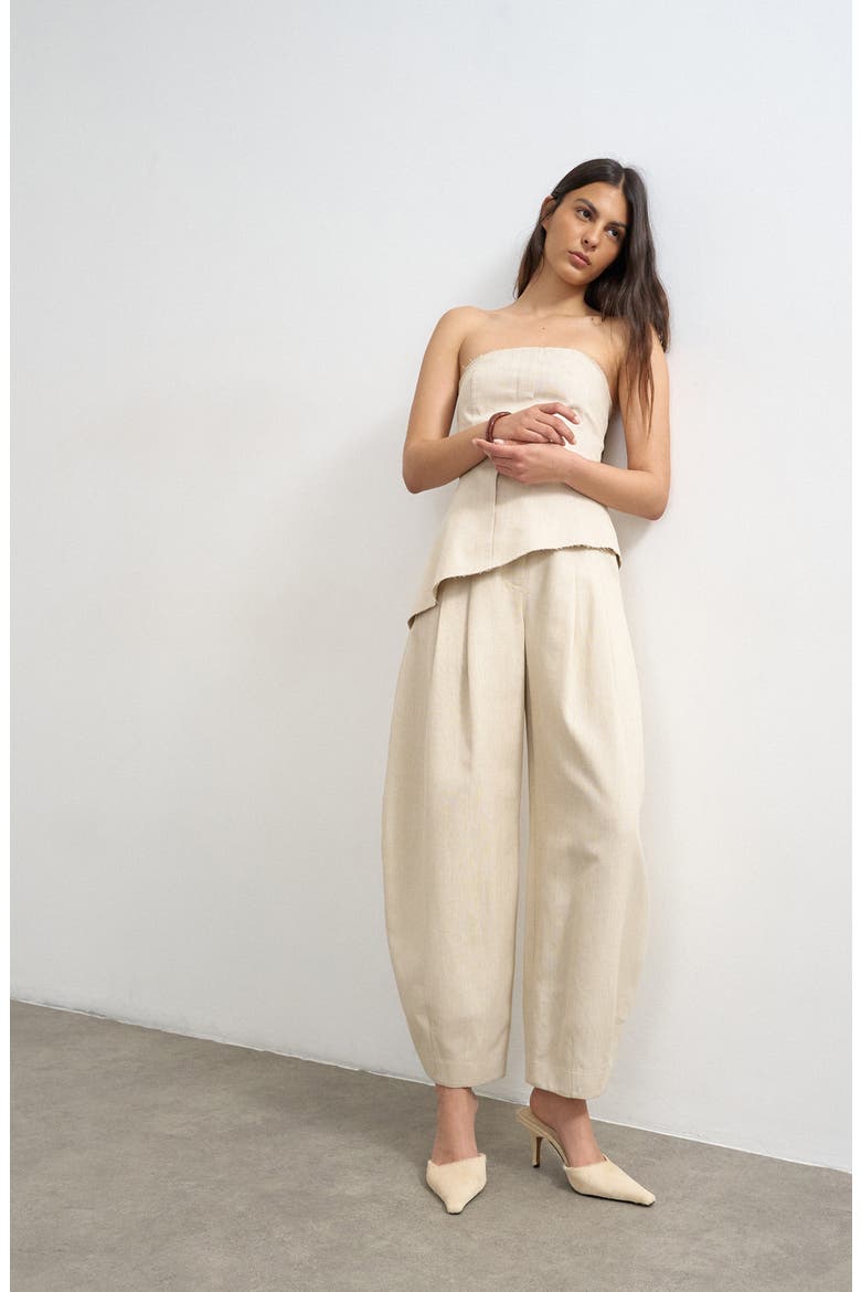 Pleated Barrel Pants, Alternate, color, STONE