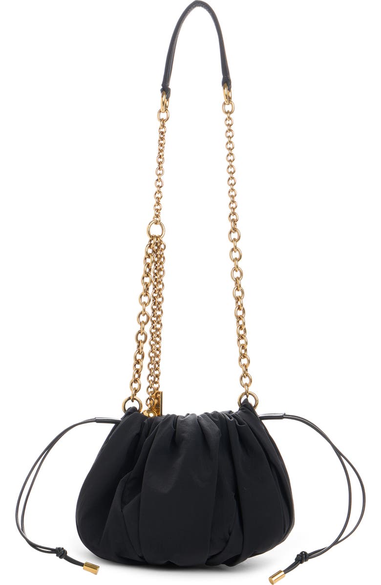 Chloé Pleated Drawstring Crossbody Bag, Alternate, color, Black