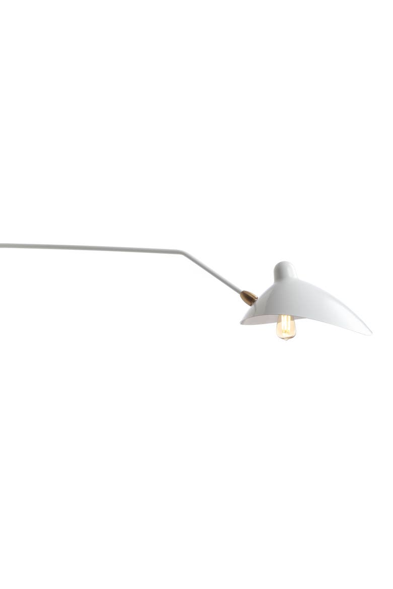 Frank 35" Iron Retro Swing LED Wall Sconce, Alternate, color, White/Brass Gold