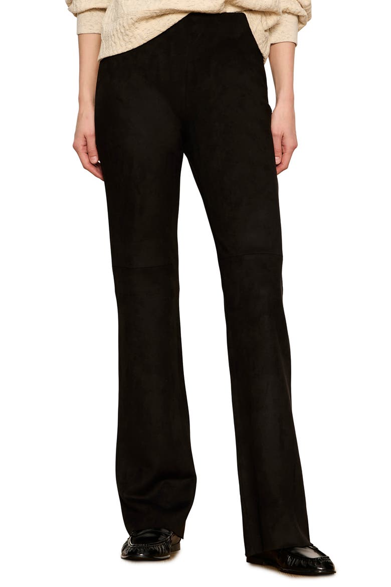 Sashay Faux Suede Pants, Alternate, color, BLACK