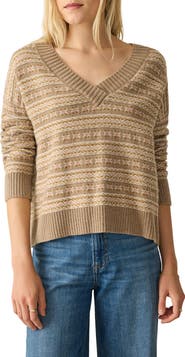 Faherty Highland Fair Isle Merino Wool Blend Sweater