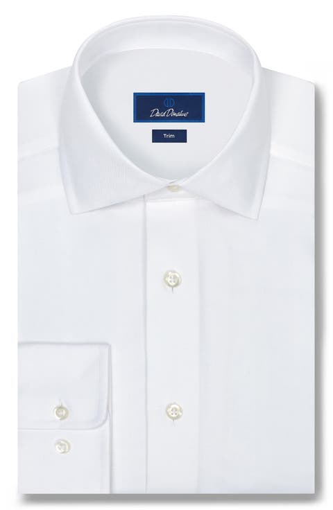 Trim Fit Cotton & Cashmere Dress Shirt