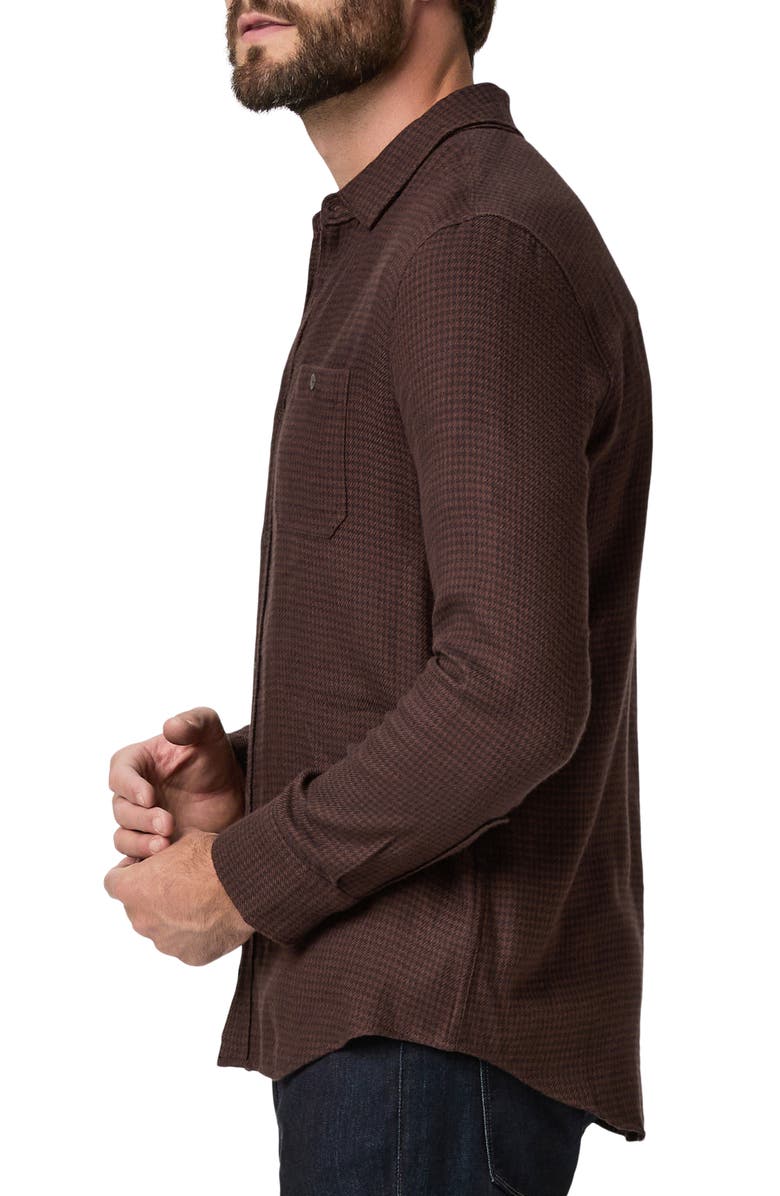 PAIGE Everett Houndstooth Flannel Button-Up Shirt, Alternate, color,