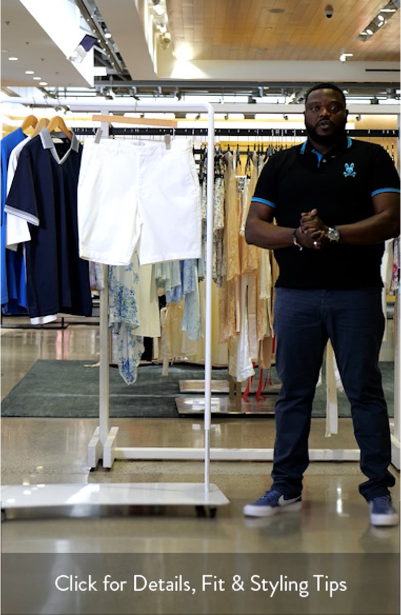 Presley Flat Front Stretch Cotton & Lyocell Chino Shorts, sales video thumbnail