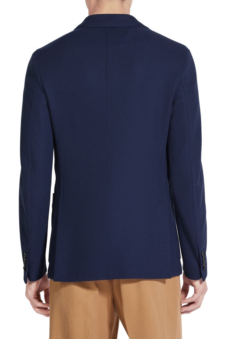 High Performance™ Wool & Cotton Jersey Jacket, Alternate, color, BLU CIANO