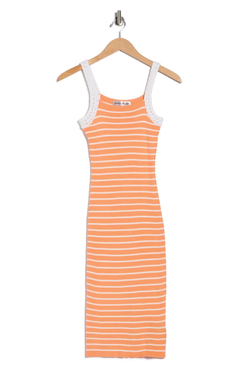 Stripe Ribbed Body-Con Dress, Alternate, color, CANTALOUPE COMBO