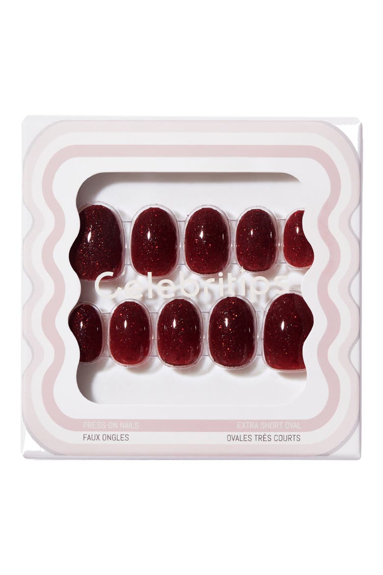 Belle Almond Press-On Nails, Main, color, SCARLETT