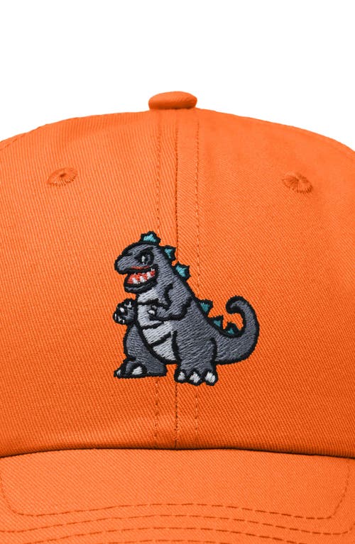 Dalix Giant Lizard Embroidered Dad Hat In Orange