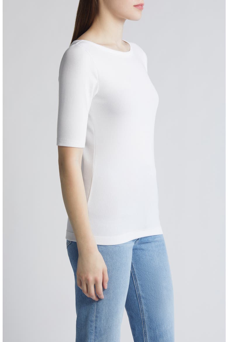 Perfect Boat Neck Rib Top, Alternate, color, PAPER WHITE