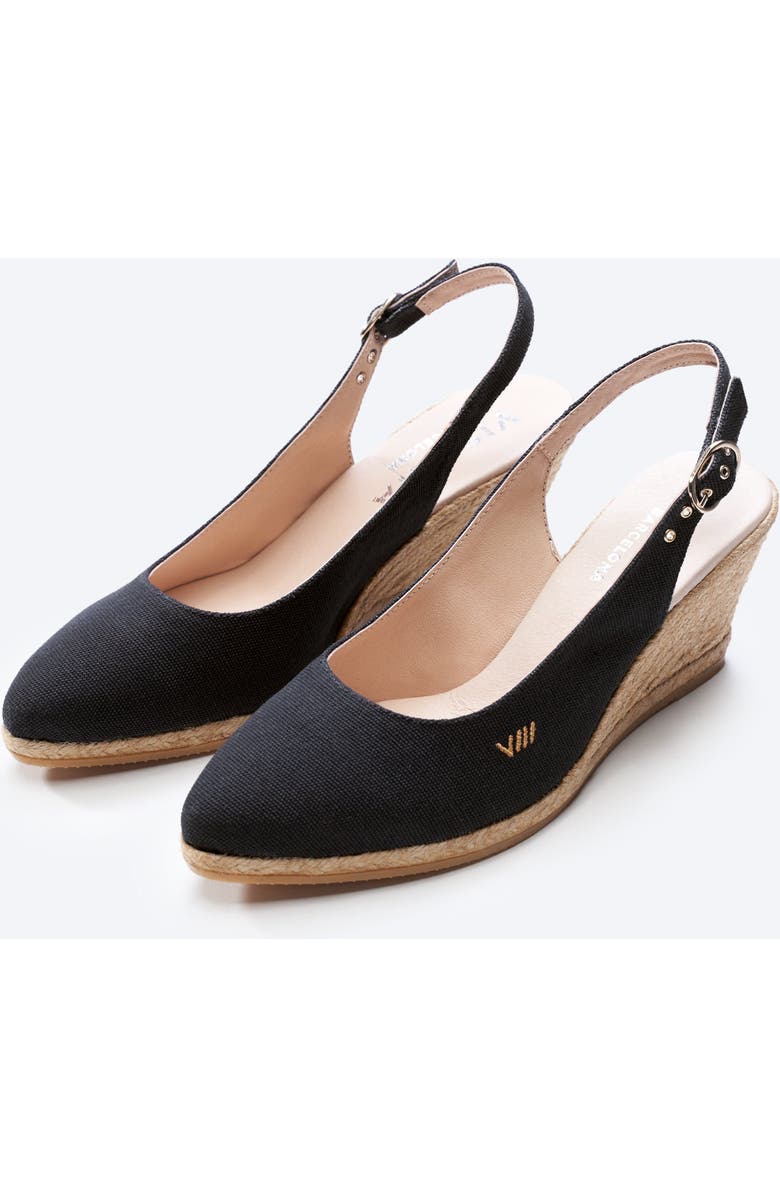 VISCATA Palomera Canvas Espadrille Wedges, Alternate, color, Medium Black