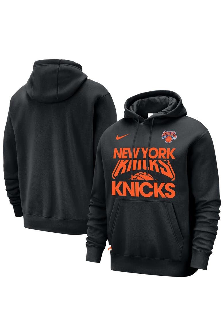 Men's Nike Black New York Knicks Courtside Club Pullover Hoodie, Alternate, color, Black