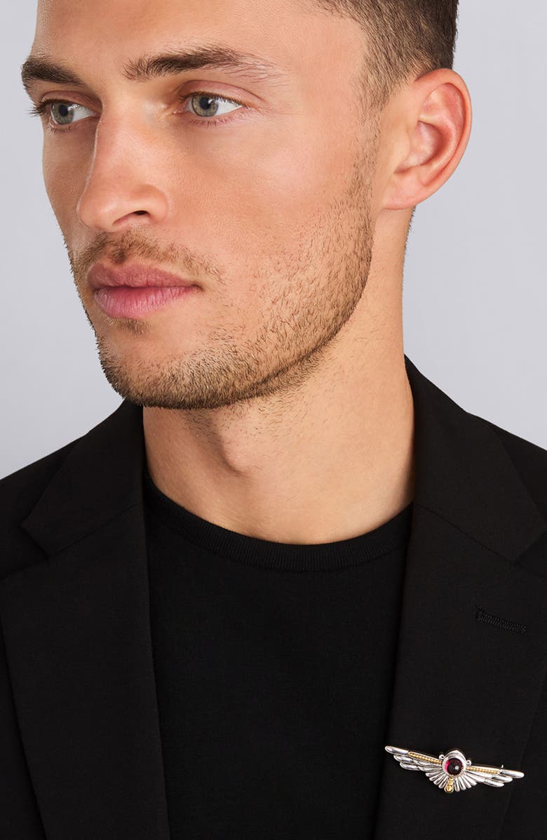 LAGOS Men's Anthem Rhodolite Garnet Pin, Alternate, color, Garnet