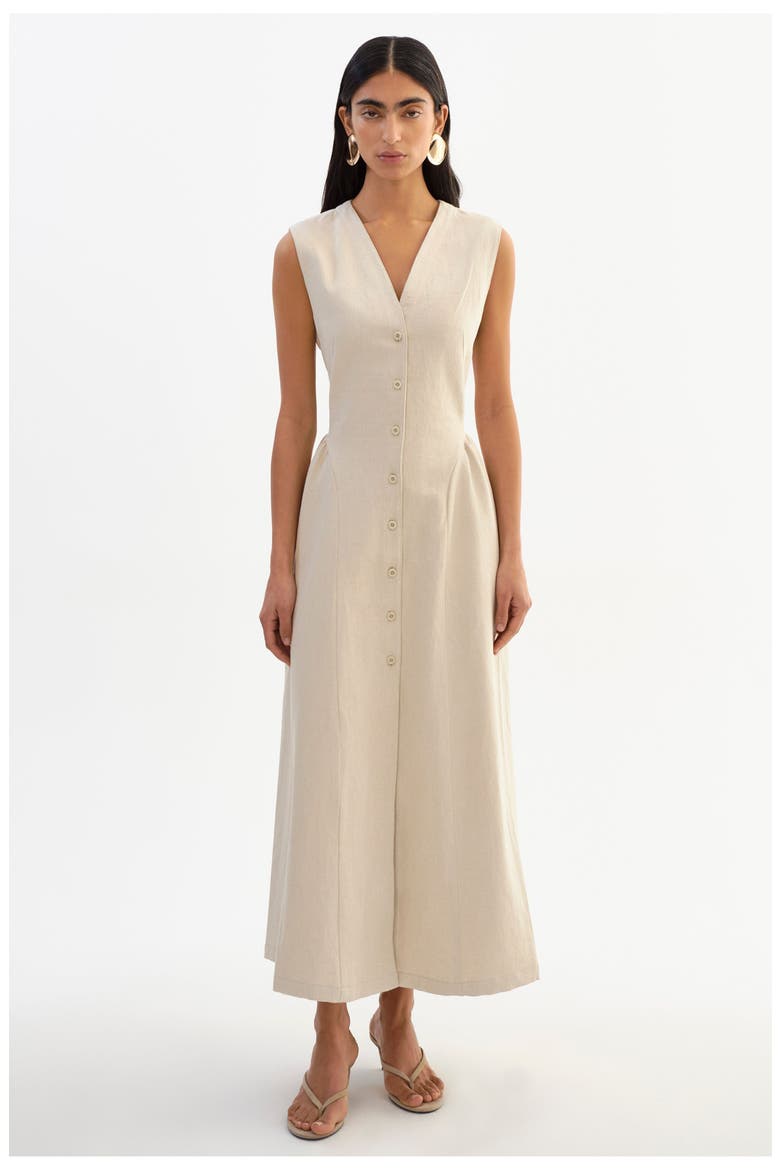 Tamika | Linen Twill Dress, Main, color, Natural