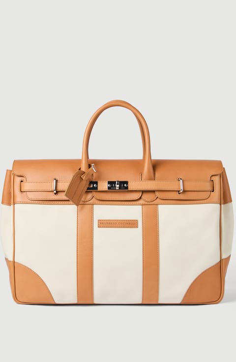 Grained calfskin and cowhide country bag