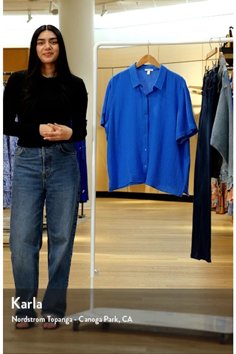 Classic Short Sleeve Organic Cotton Gauze Button-Up Shirt video