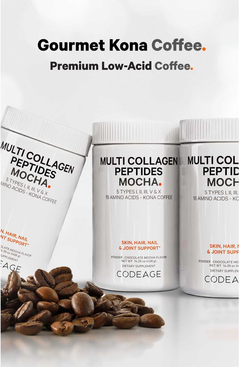Codeage Multi Collagen Peptides Protein Mocha Powder Supplement, Alternate, color, White