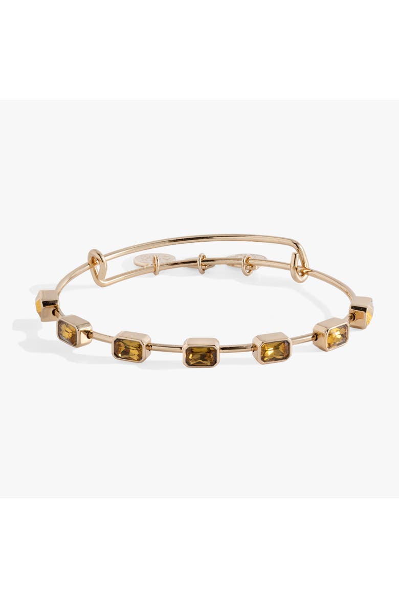 November Birthstone Emerald Cut Bangle, Main, color, Gold