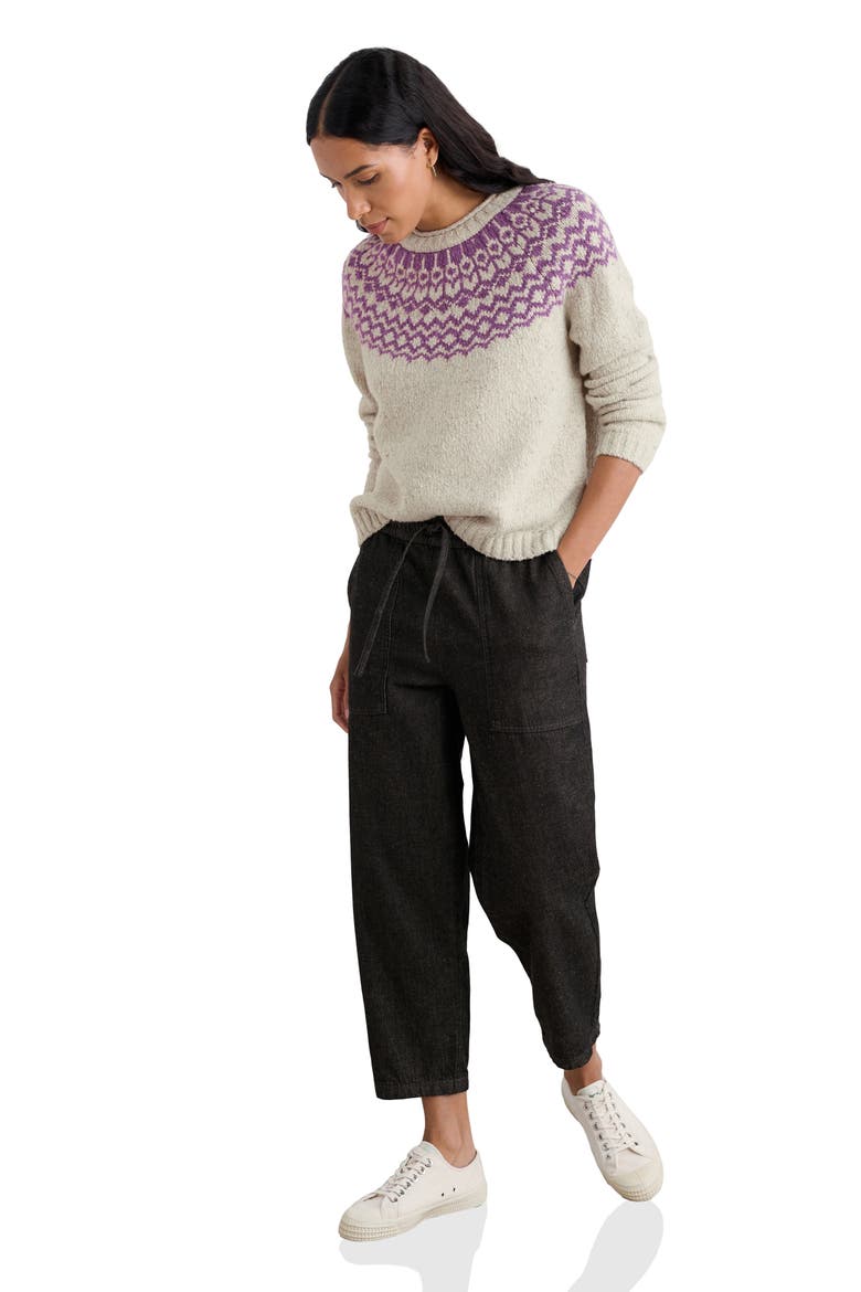Port Kinnis Fair Isle Merino Wool Blend Sweater, Alternate, color, WAG TAIL ARAN SPRING HEATHER