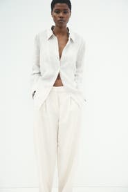 H&M Linen-blend Barrel Trousers