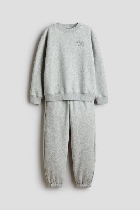 2-piece Sweatsuit With Text Motif