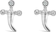 Haus of Brilliance .925 Sterling Silver Diamond Accent Knife Earrings