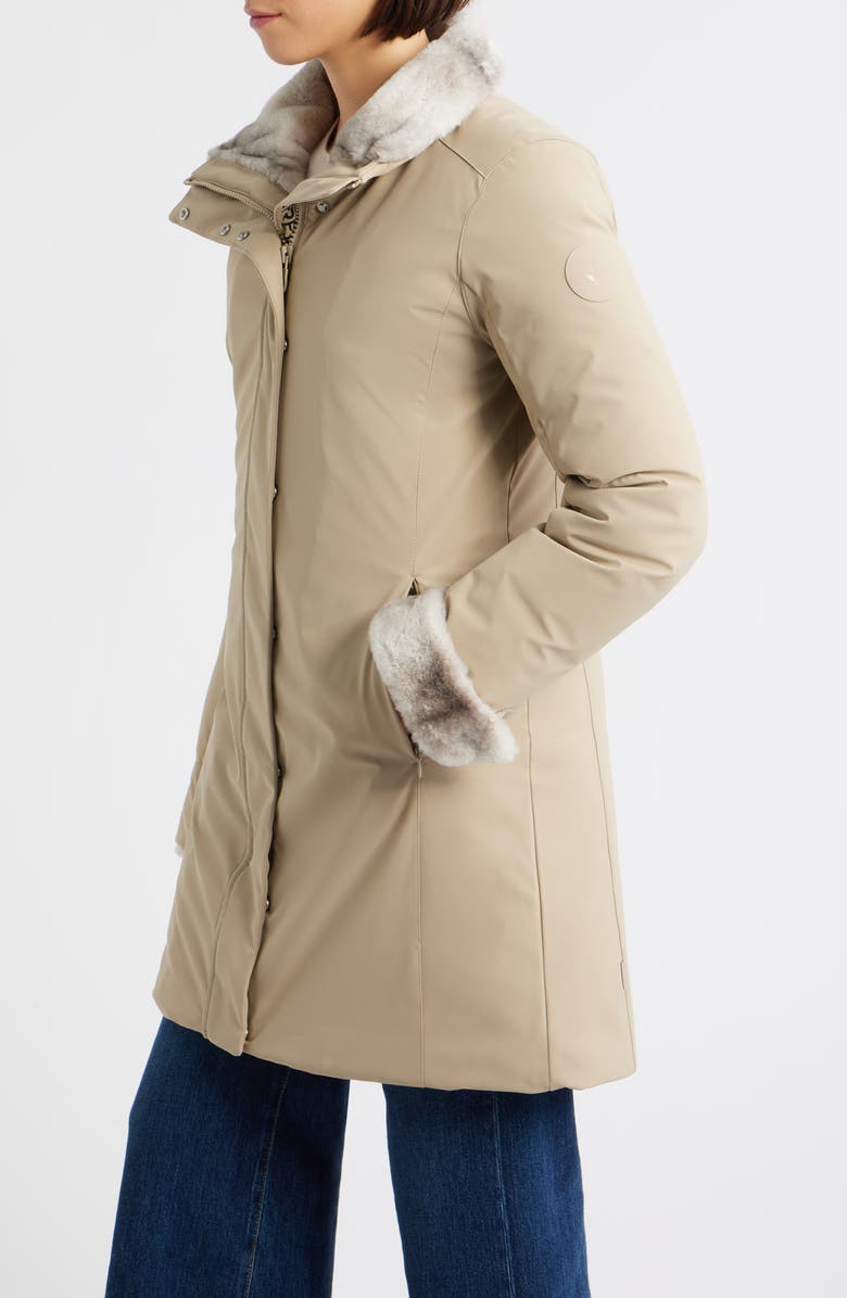 Save The Duck Samantah Faux Fur Lined Water Resistant Hooded Parka, Alternate, color, Stone Beige