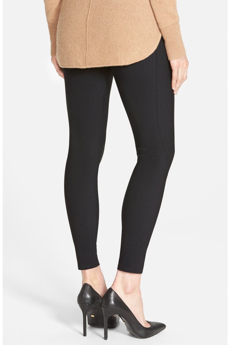 Micro Rib Knit Control Top Skimmer Leggings, Alternate, color, VERY BLACK