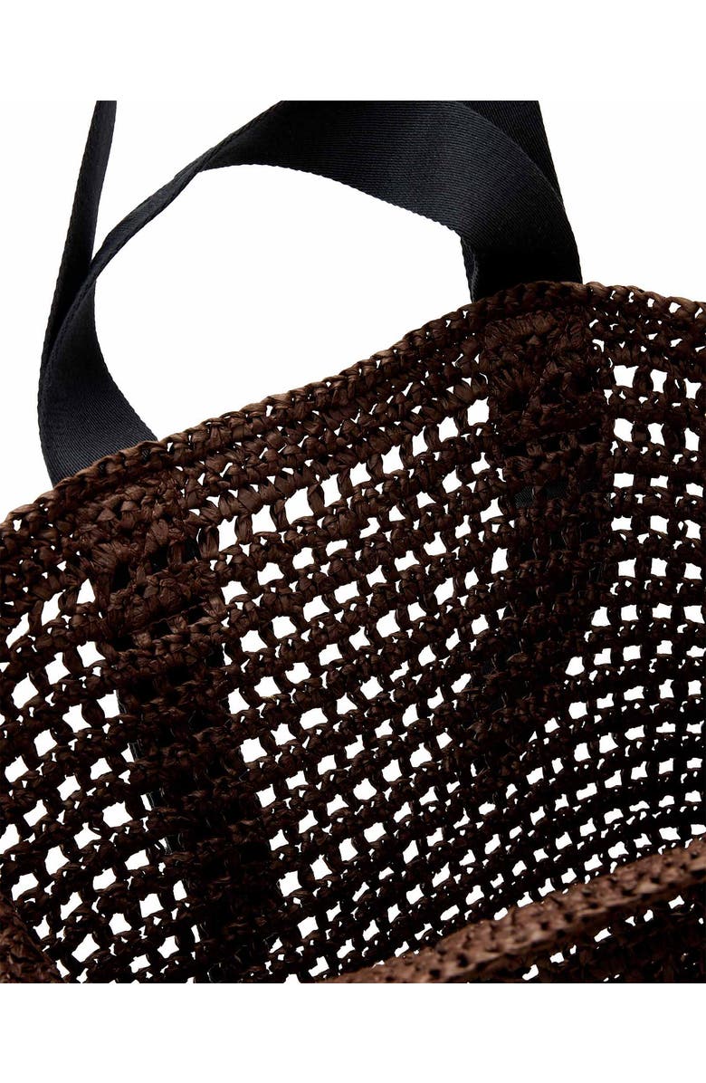 AllSaints Lullah Straw Tote Bag, Alternate, color, Cognac Brown