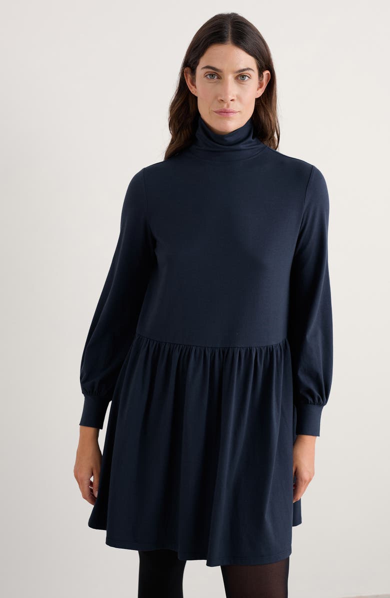 Seasalt Cornwall Elinora Turtleneck Long Sleeve Dress, Alternate, color, Maritime