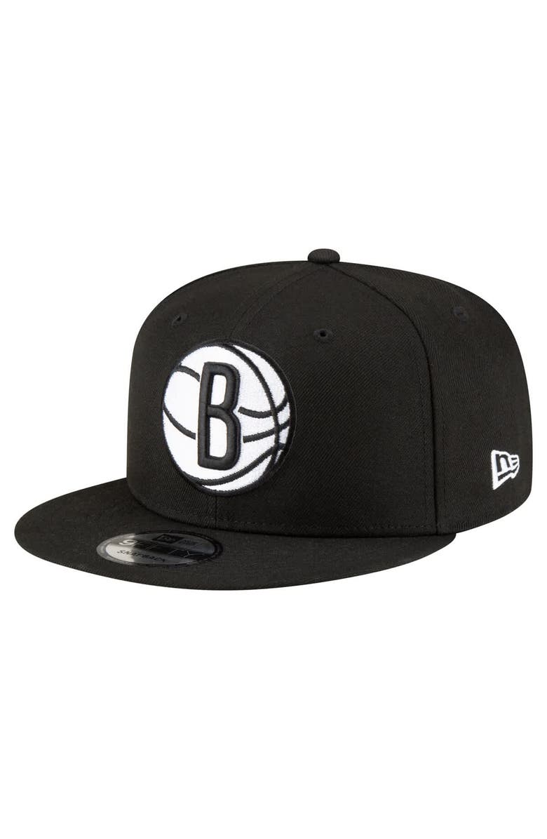 New Era Men's New Era  Black Brooklyn Nets 9FIFTY Snapback Hat, Main, color, 